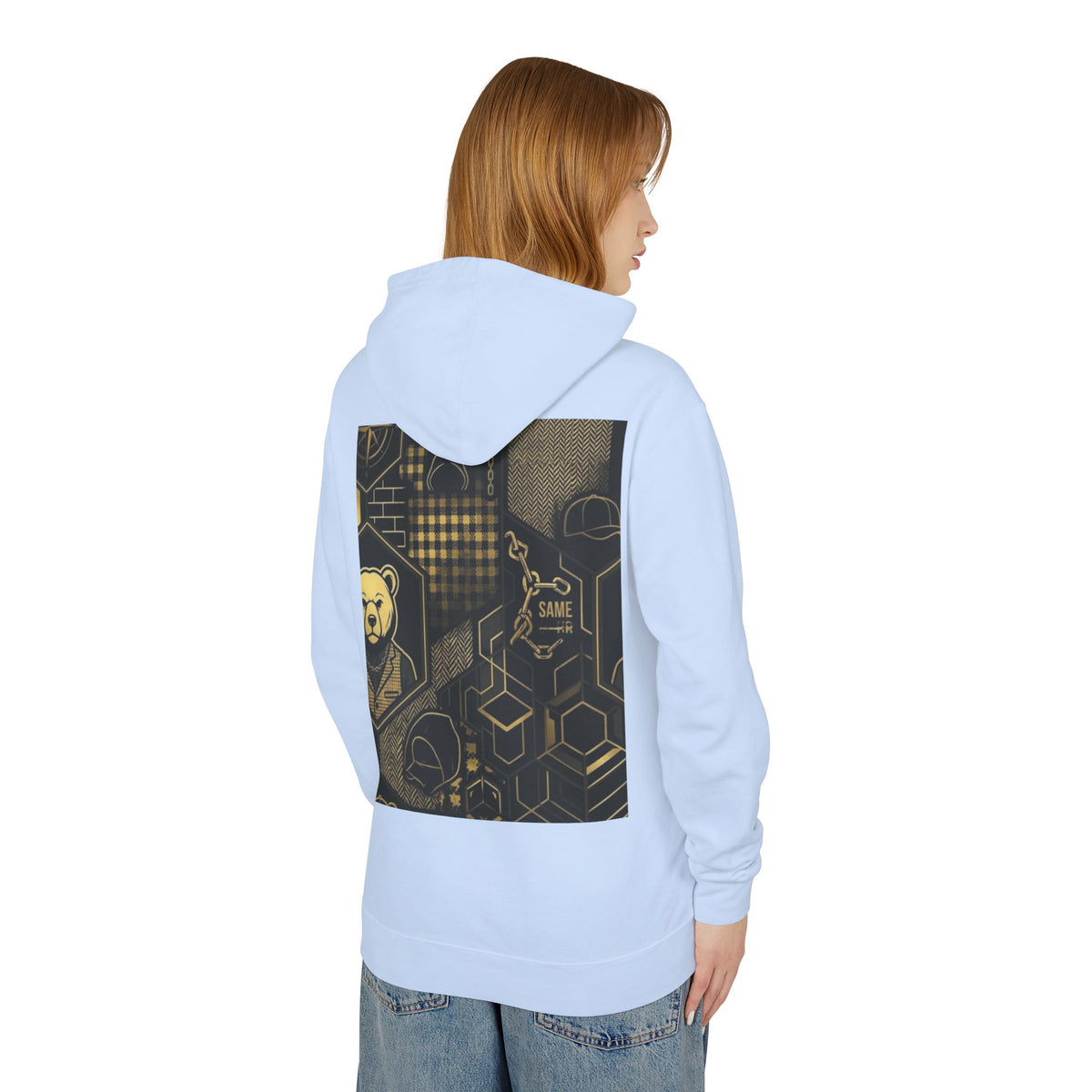 Geometric Bear Graphic Hoodie