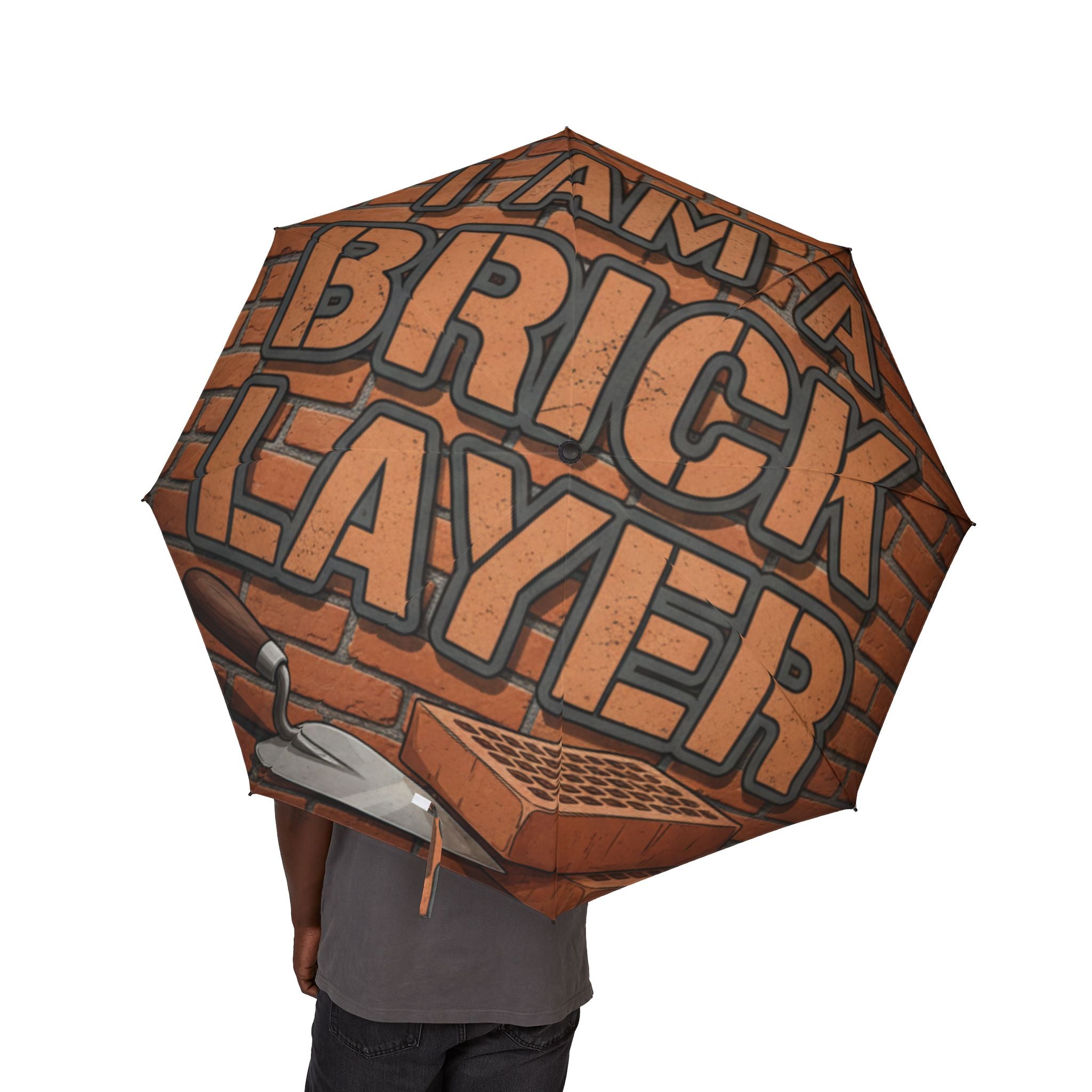 Foldable Umbrella — Brick Wall Graffiti Design (Semi‑Automatic)