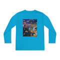Youth Long Sleeve Tee – Colorful Night Cityscape Graphic Shirt