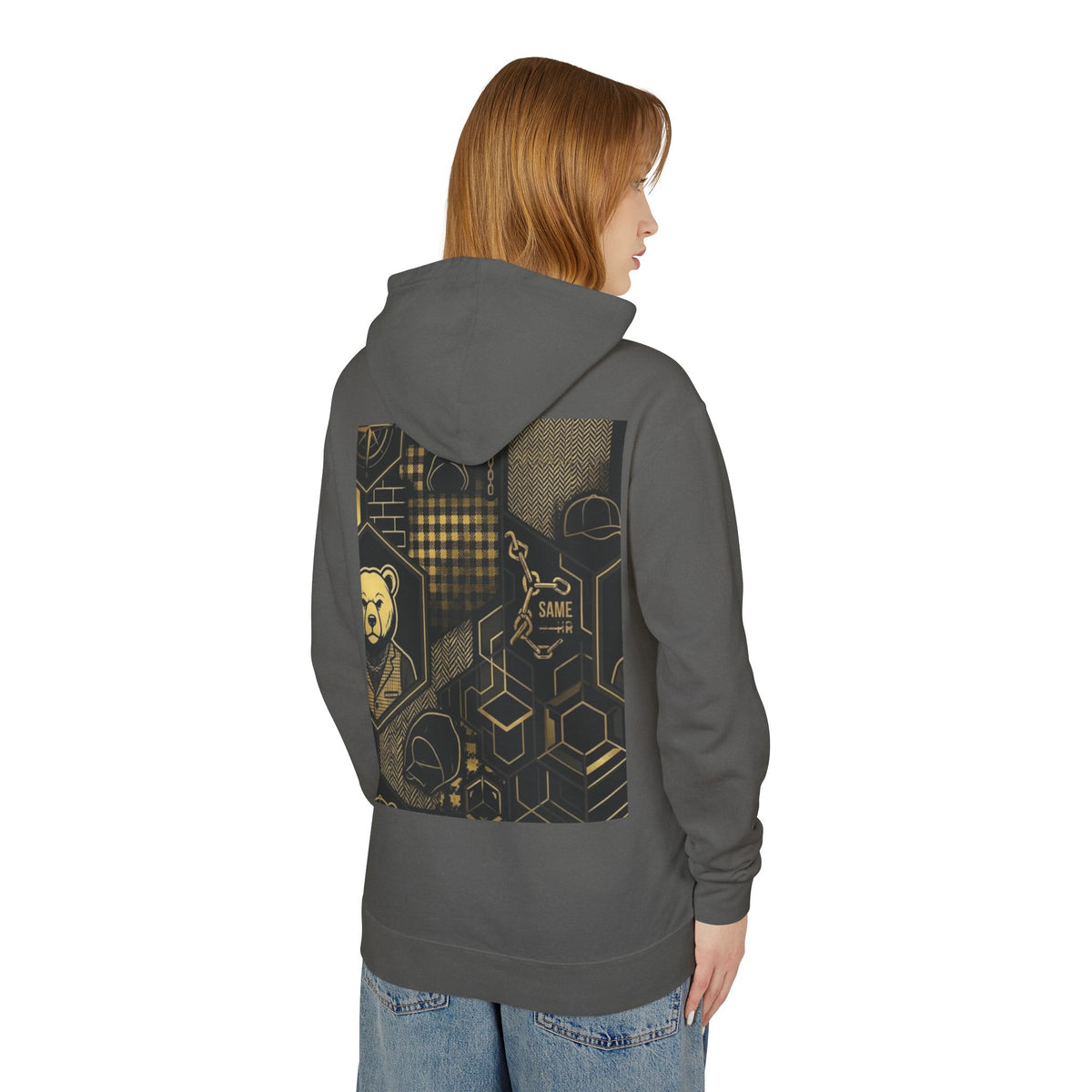 Geometric Bear Graphic Hoodie
