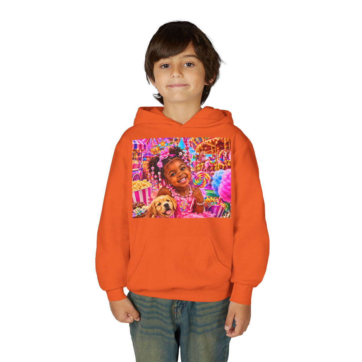 Youth Carnival Girl and Puppy Fairground Hoodie