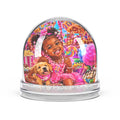 Snow Globe — Cute Little Girl & Puppy Candyland Snow Globe