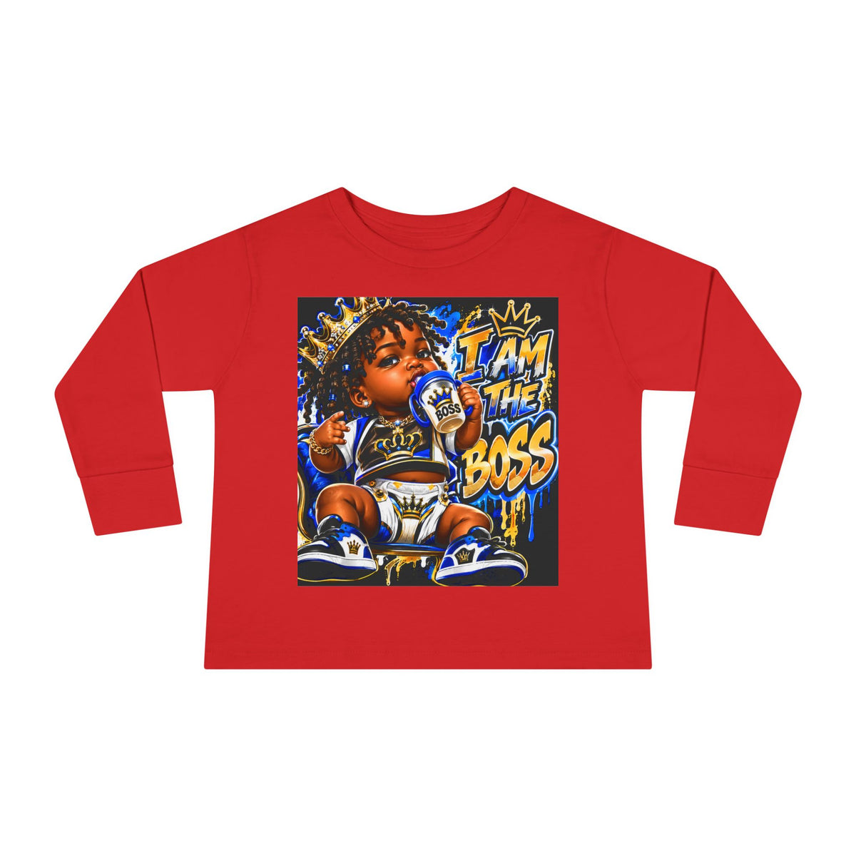 I Am The Boss Toddler Long Sleeve Tee — Cute Urban Baby Graphic Shirt