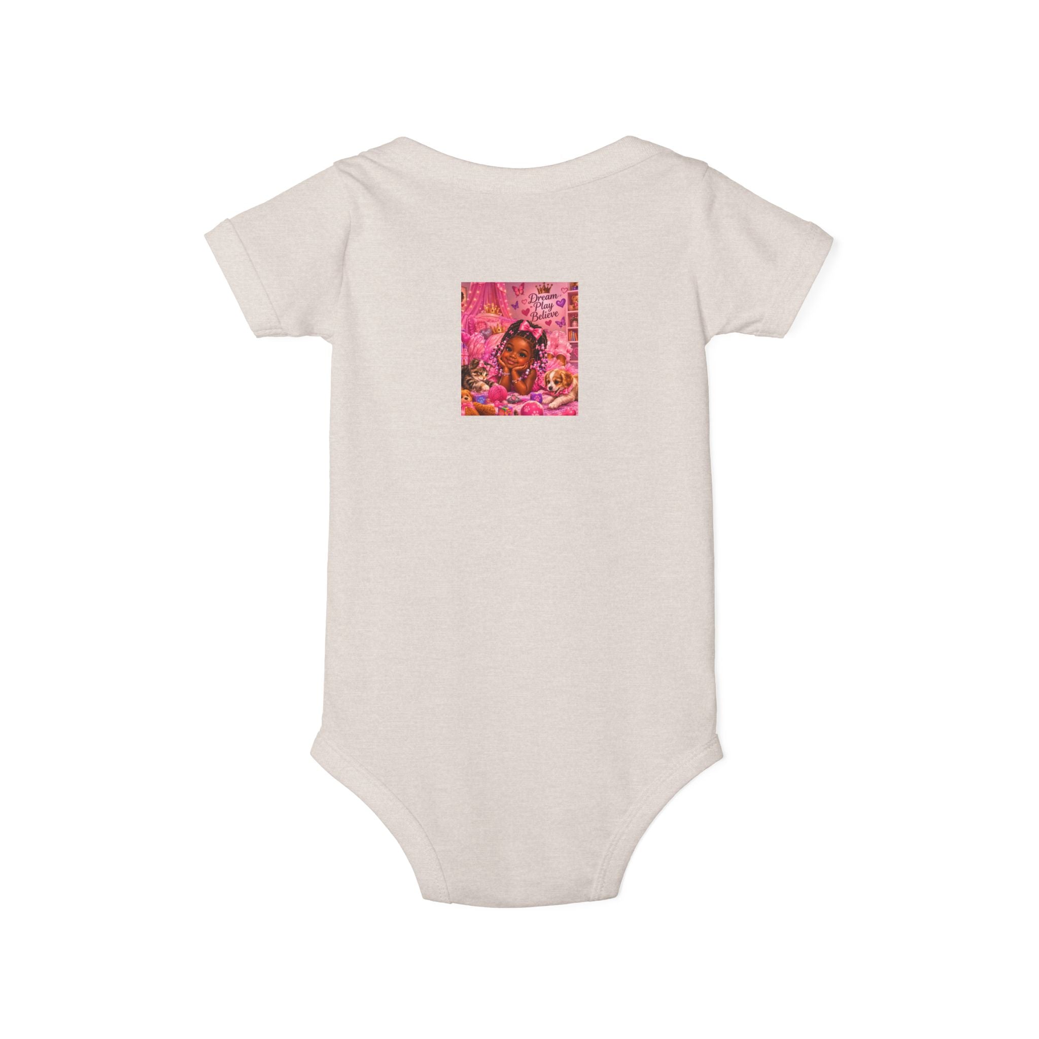Pink Floral Baby Onesie – Cute Nursery Art Infant Jersey One Piece
