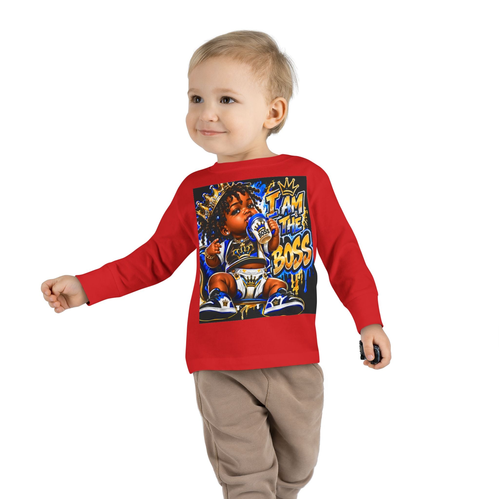 I Am The Boss Toddler Long Sleeve Tee — Cute Urban Baby Graphic Shirt