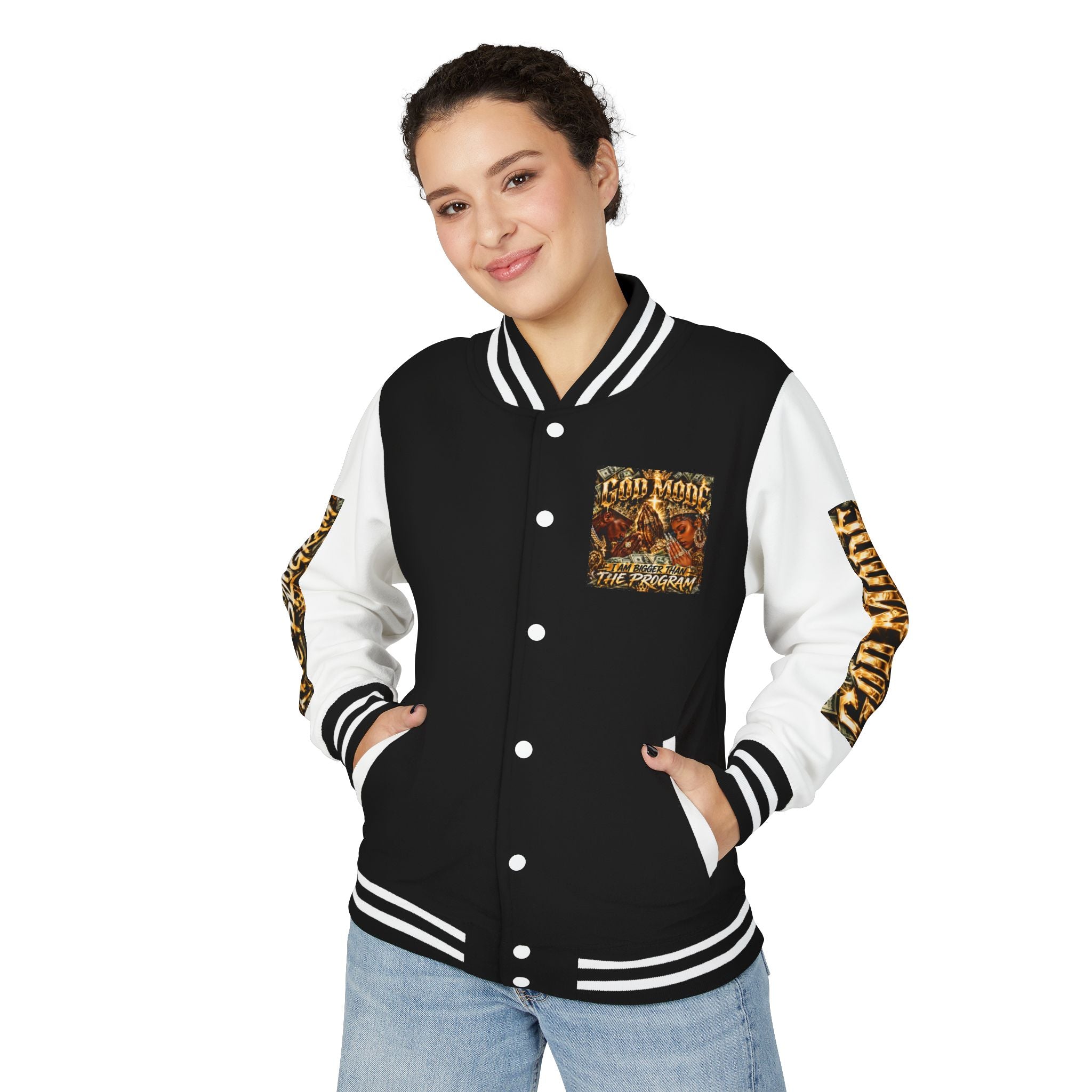 Letterman Jacket — 'I Am Bigger Than The Program' Graphic Varsity Jacket