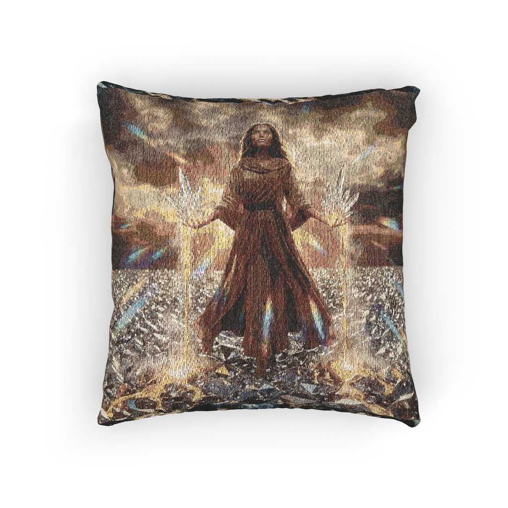 Leopard Print Woven Pillow — Textured Animal Print Decorative Cushion