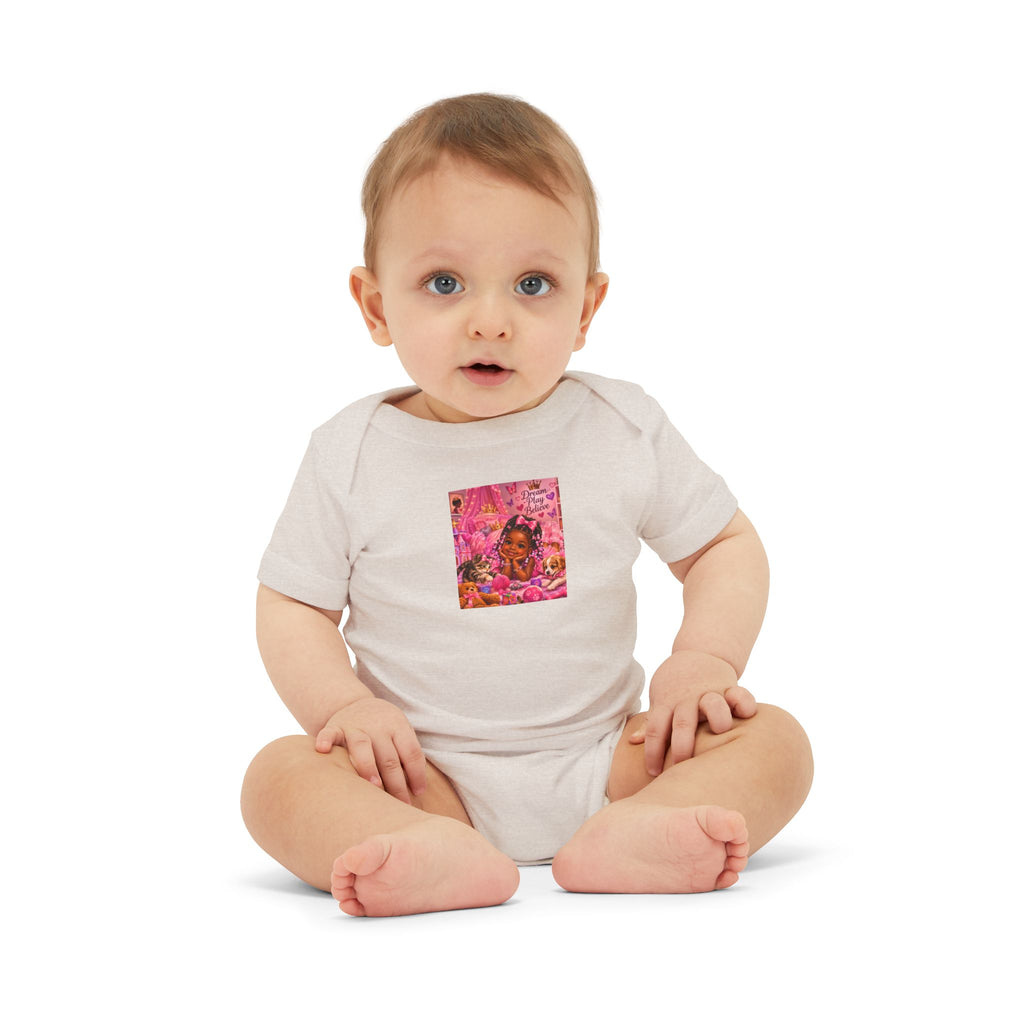 Pink Floral Baby Onesie – Cute Nursery Art Infant Jersey One Piece