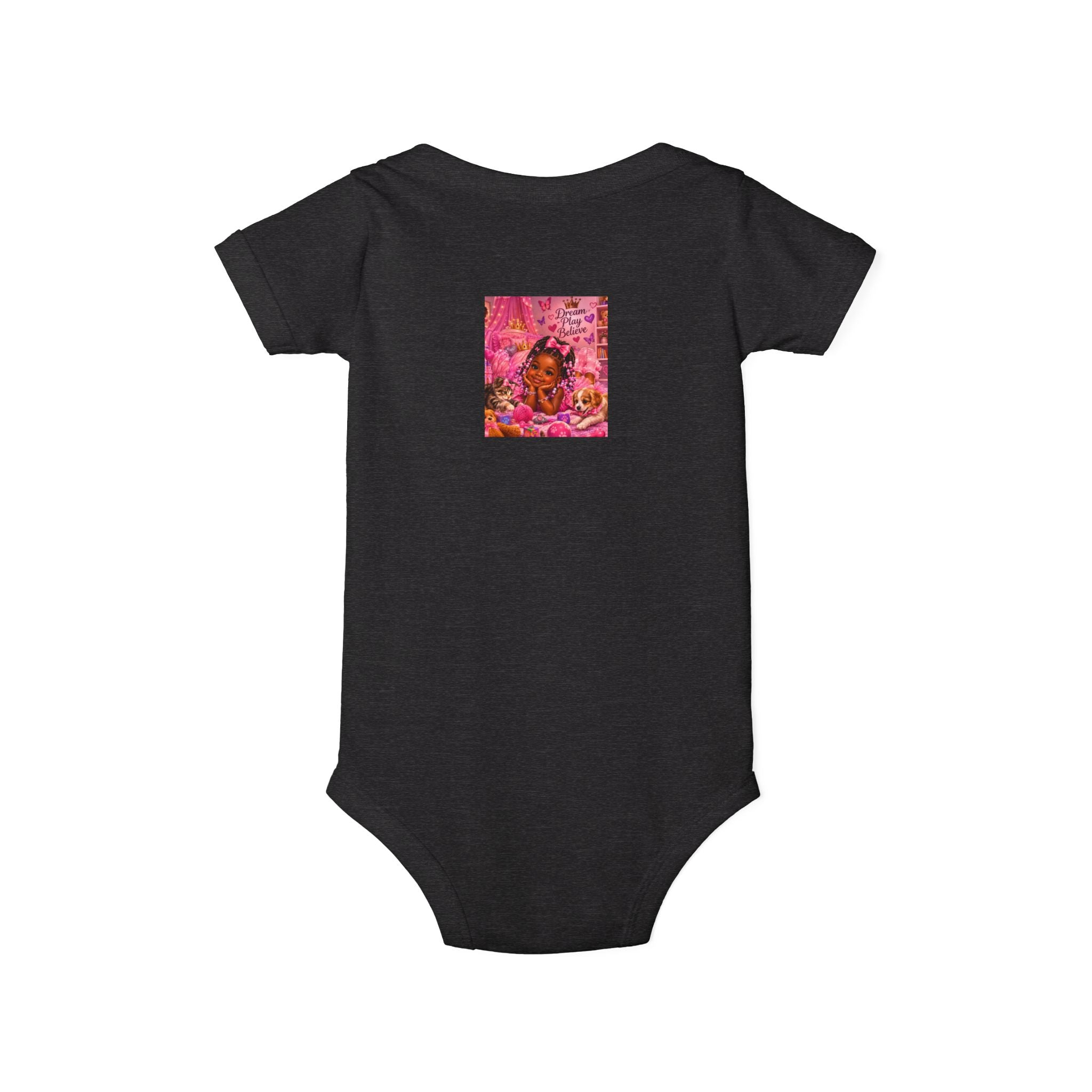 Pink Floral Baby Onesie – Cute Nursery Art Infant Jersey One Piece