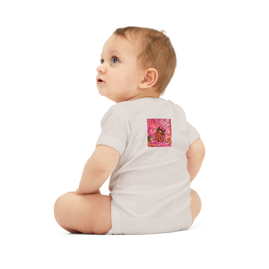 Pink Floral Baby Onesie – Cute Nursery Art Infant Jersey One Piece