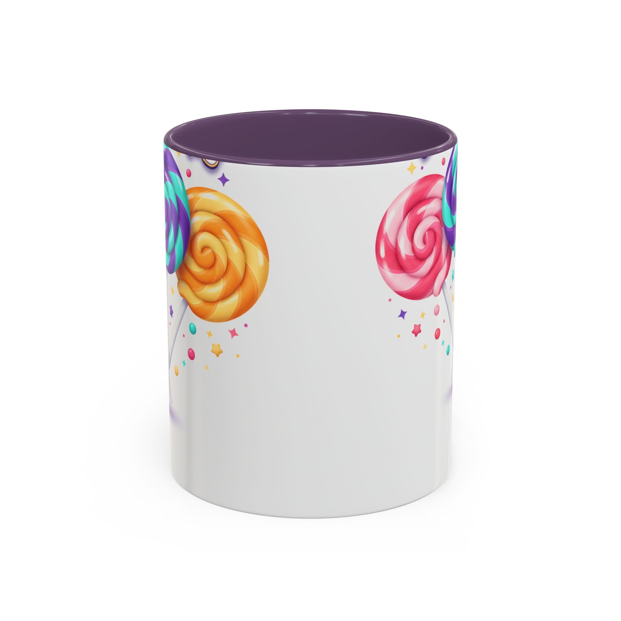 Lollipop Candy Coffee Mug — Colorful Swirl Sweets Accent Mug (11/15oz)