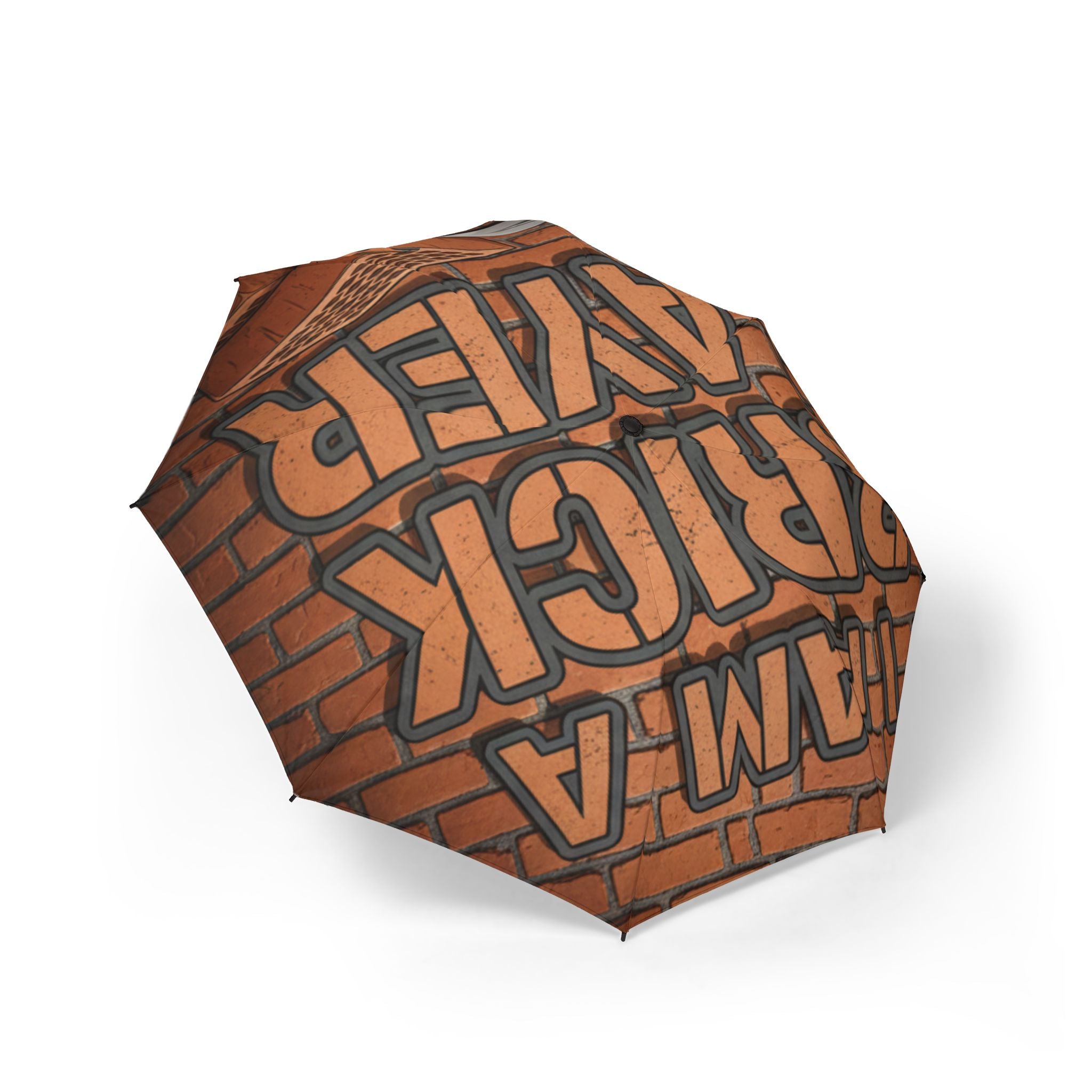 Foldable Umbrella — Brick Wall Graffiti Design (Semi‑Automatic)