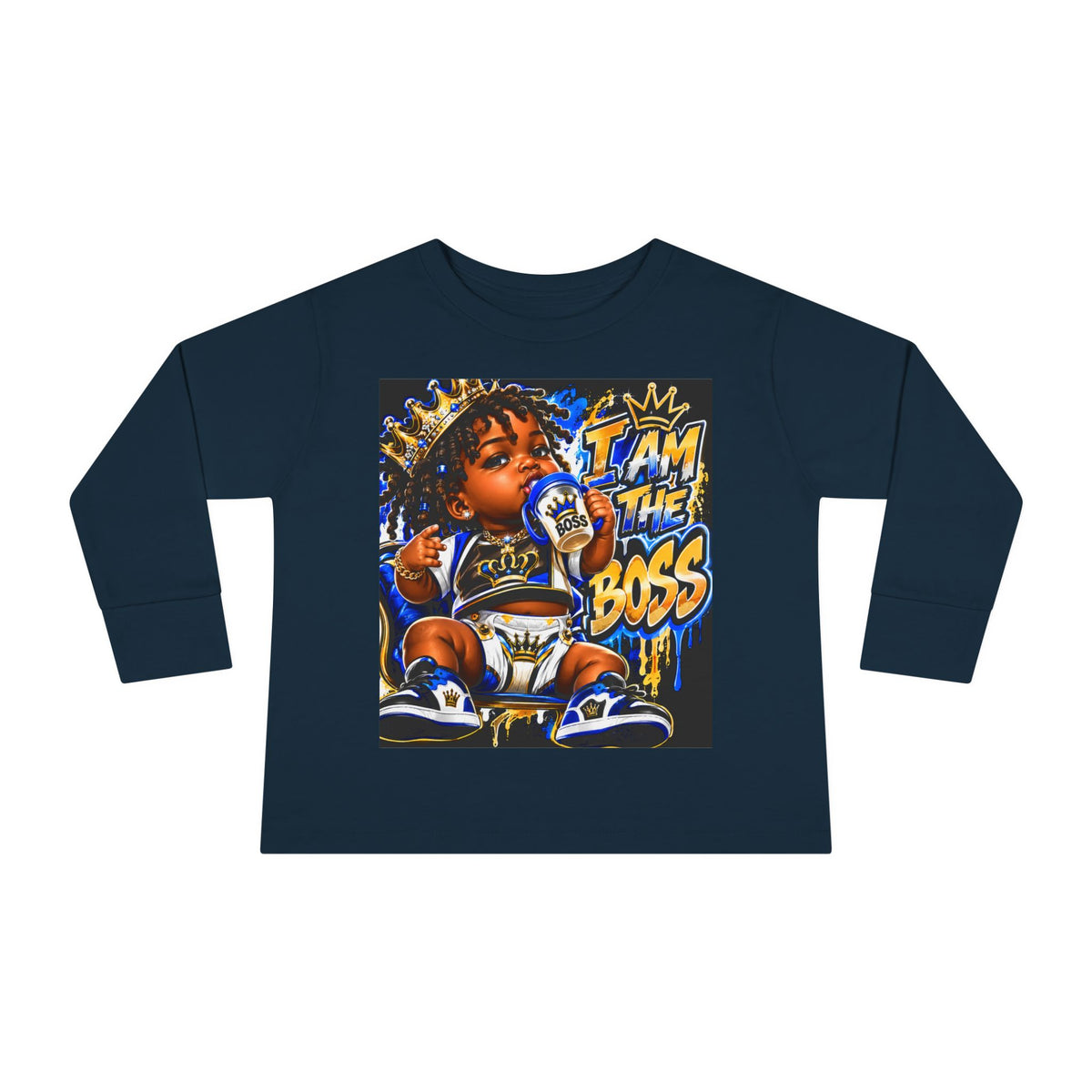 I Am The Boss Toddler Long Sleeve Tee — Cute Urban Baby Graphic Shirt