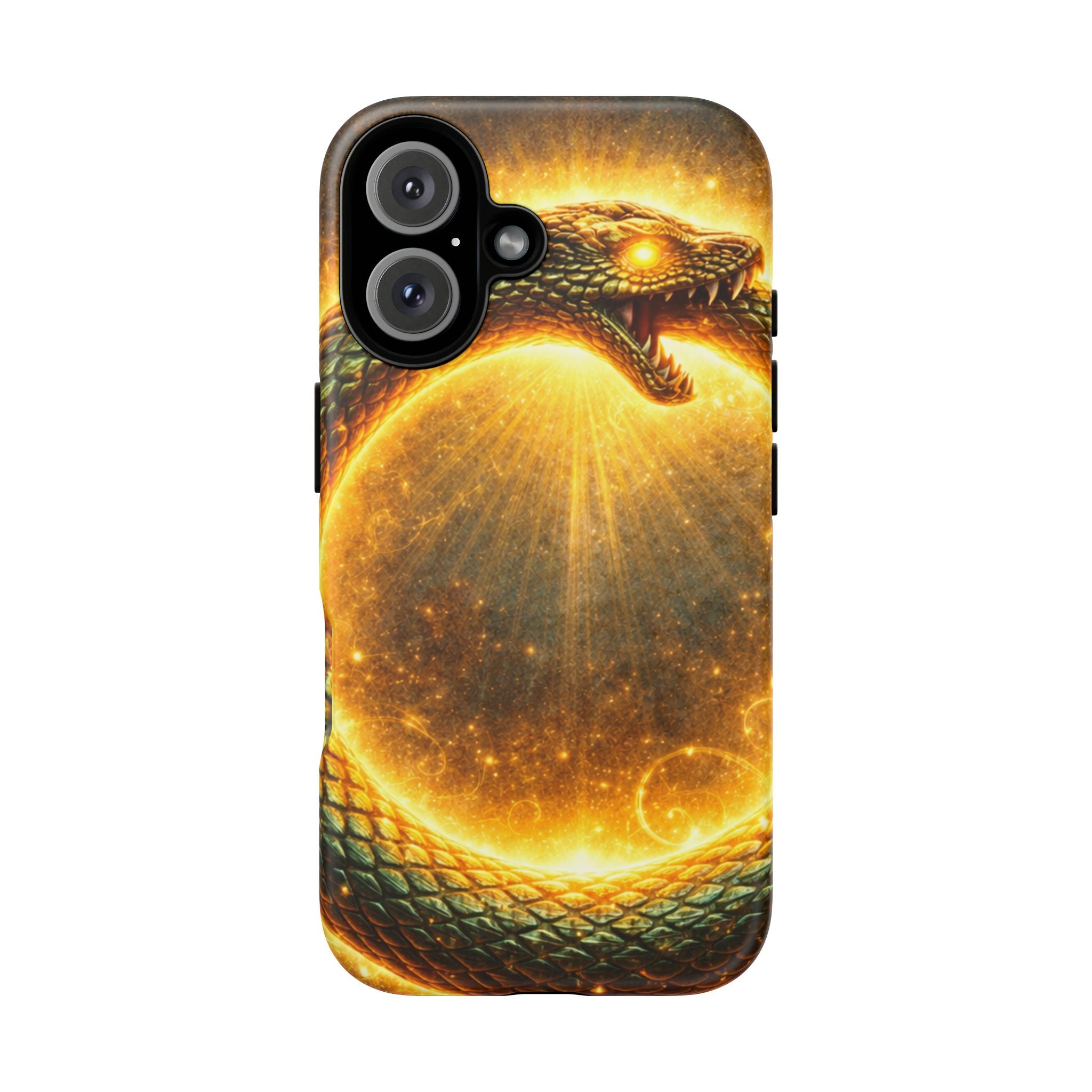 Phone Case — Golden Serpent Ouroboros Design