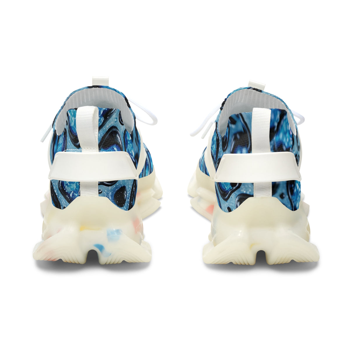 Women's Blue Marble Mesh Sneakers