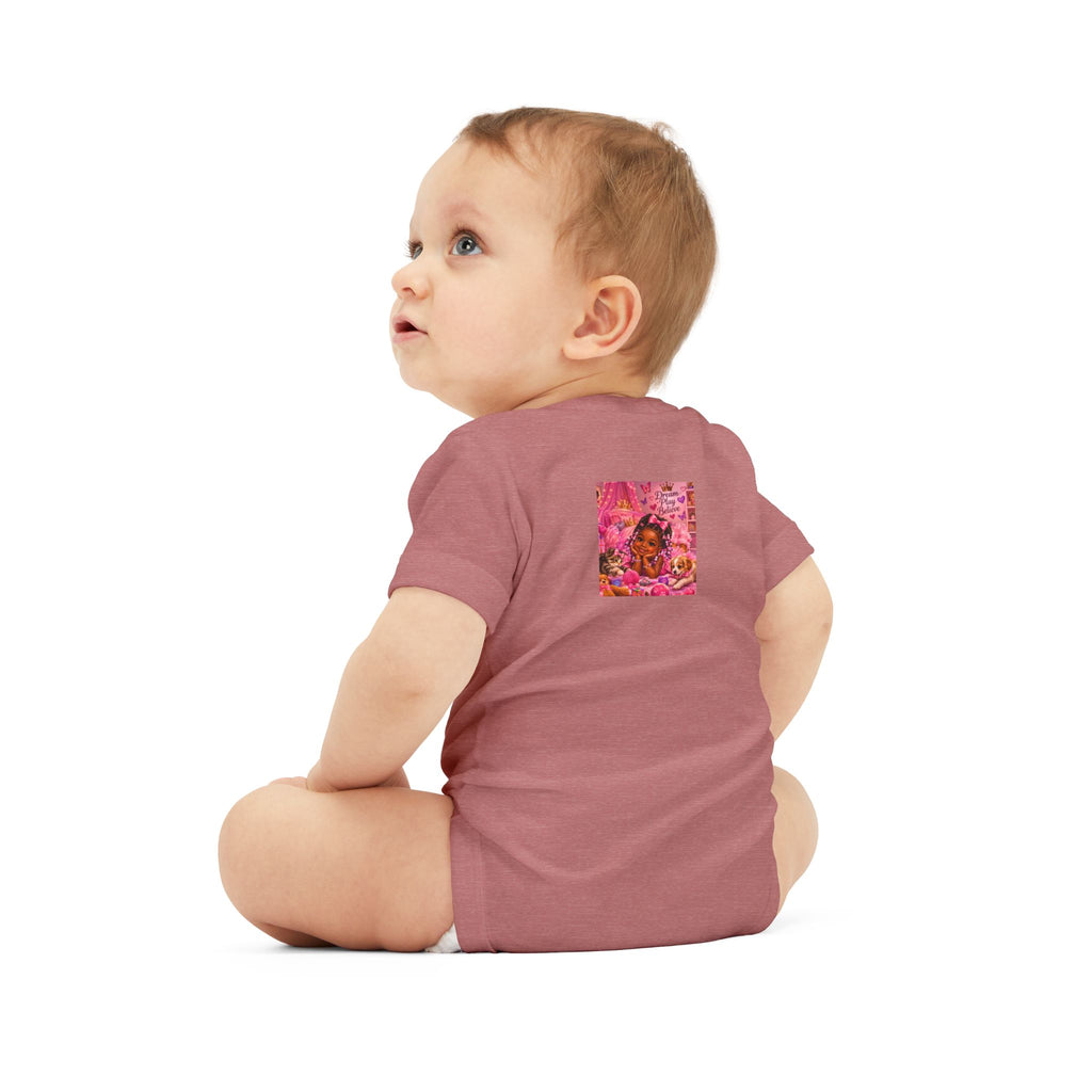 Pink Floral Baby Onesie – Cute Nursery Art Infant Jersey One Piece