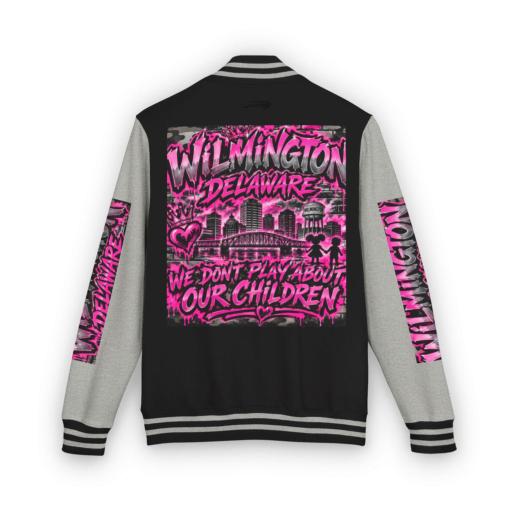 Wilmington Delaware Letterman Jacket — 'We Don't Play About Our Children' Varsity Coat