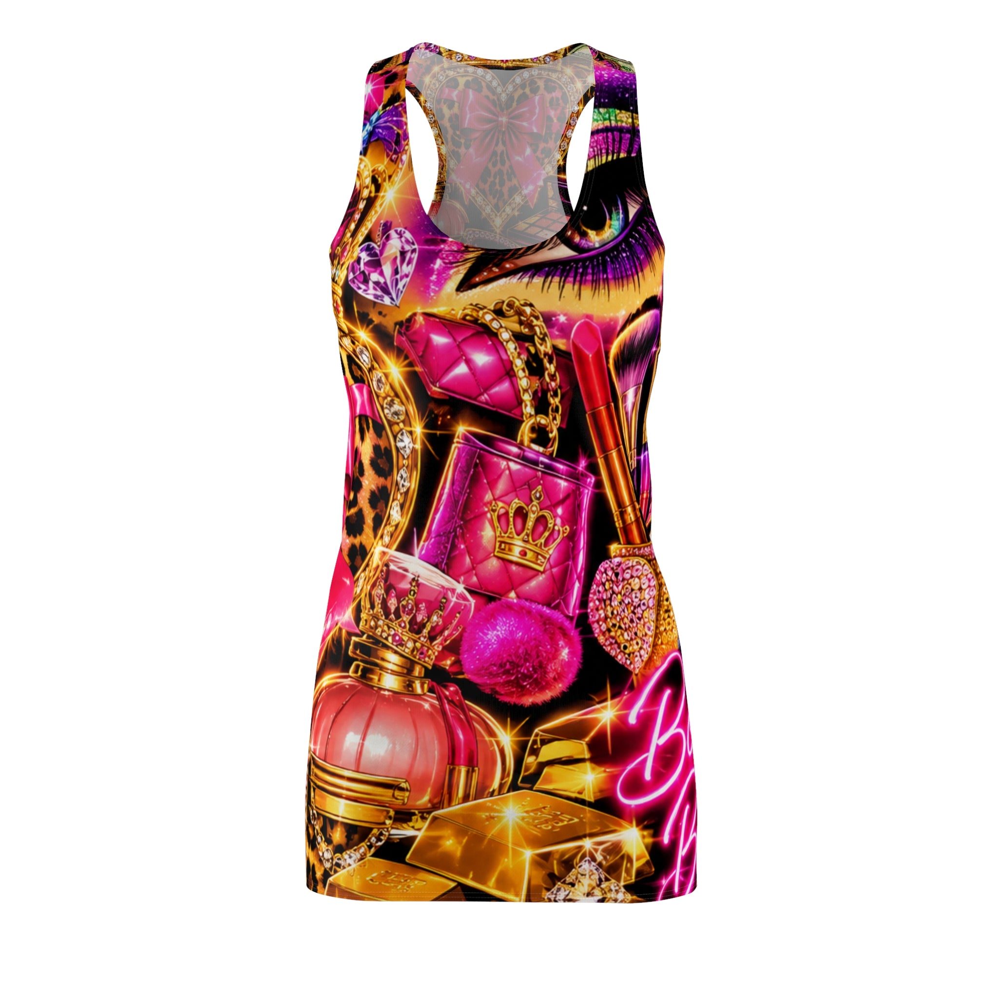 Glam Beauty Collage Racerback Dress