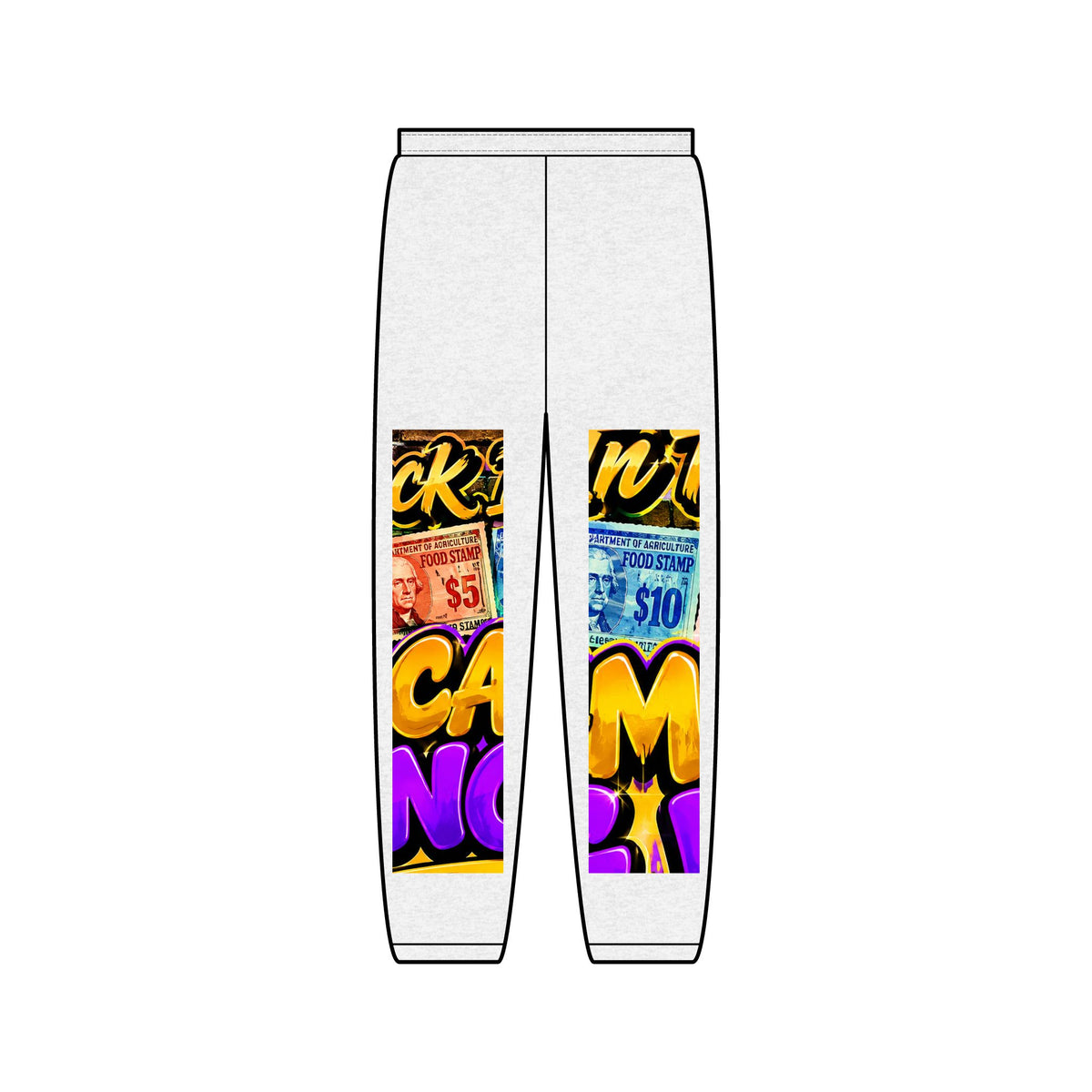 Money Graphic Sweatpants — Colorful Casino Jackpot Leg Art