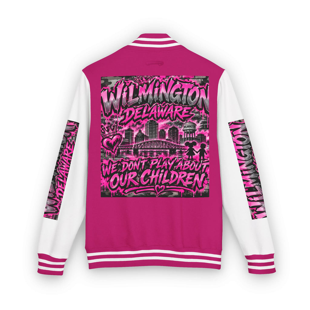 Wilmington Delaware Letterman Jacket — 'We Don't Play About Our Children' Varsity Coat