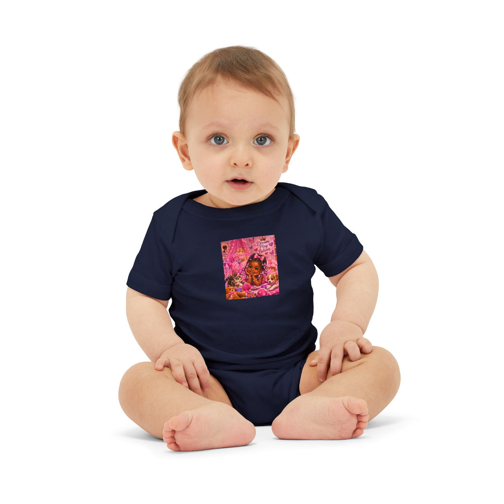 Pink Floral Baby Onesie – Cute Nursery Art Infant Jersey One Piece