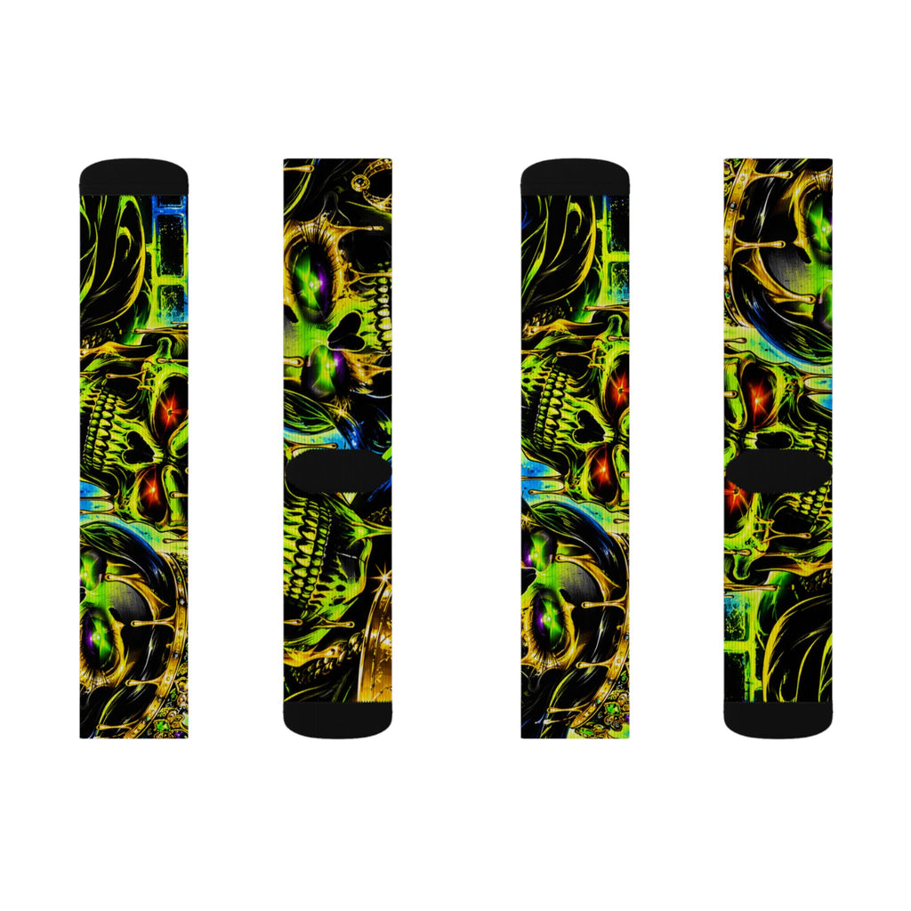 Neon Alien Abstract Sublimation Socks