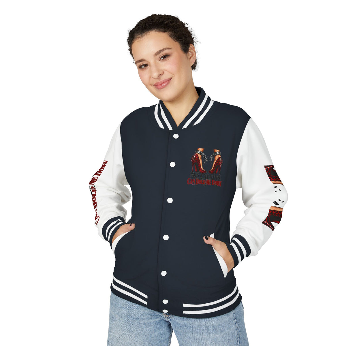 No Chains Letterman Jacket – Bold Streetwear Varsity Bomber