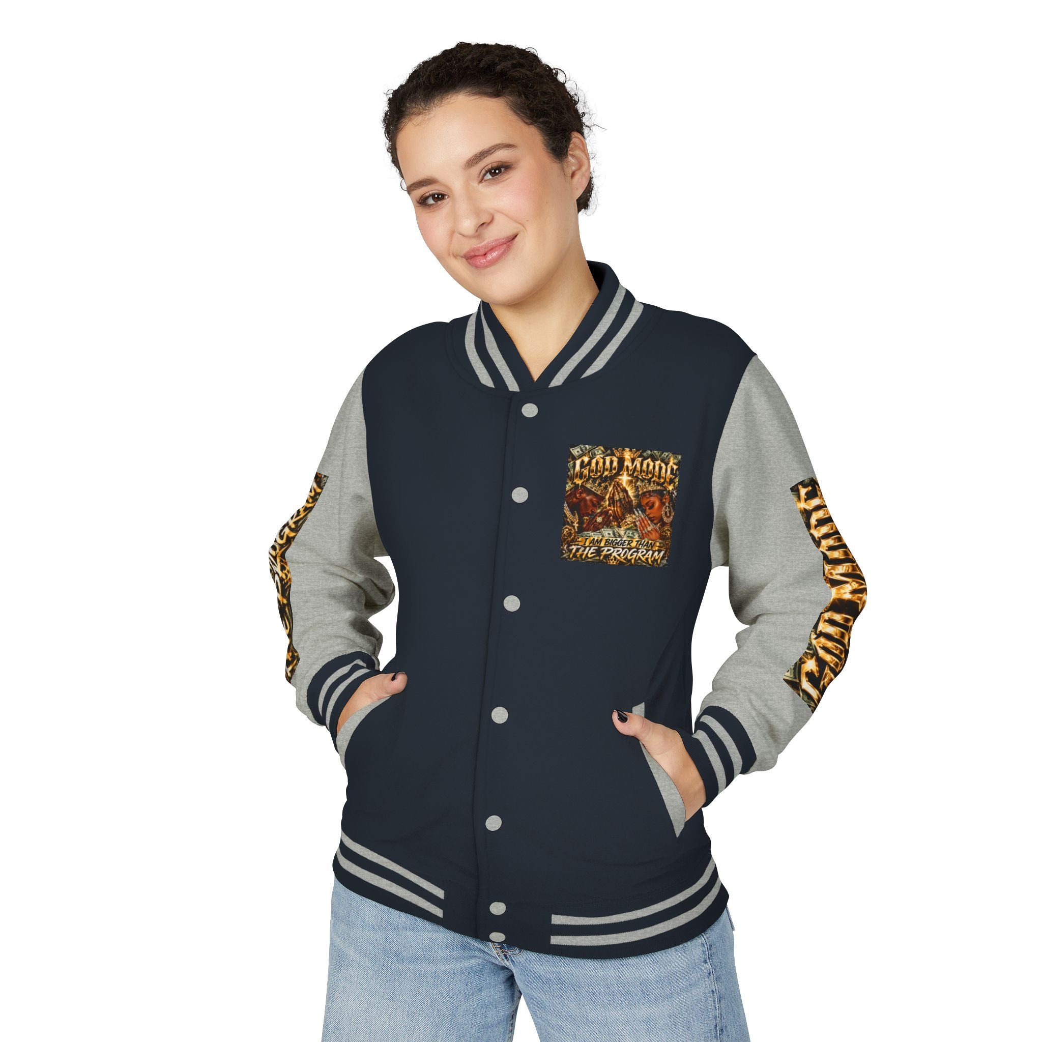 Letterman Jacket — 'I Am Bigger Than The Program' Graphic Varsity Jacket