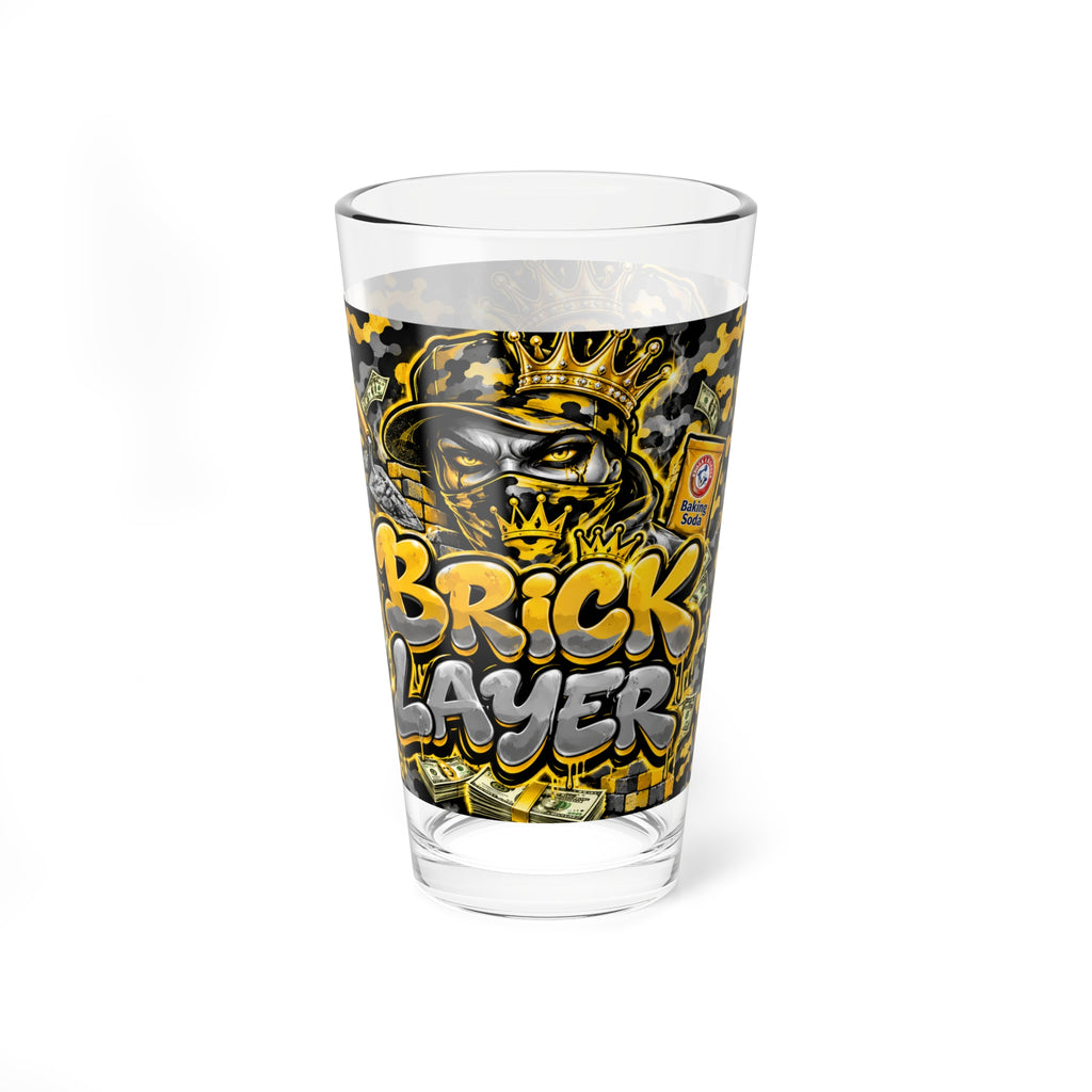 Bricklayer Graffiti Mixing Glass — 16oz Street Art Pint Glass