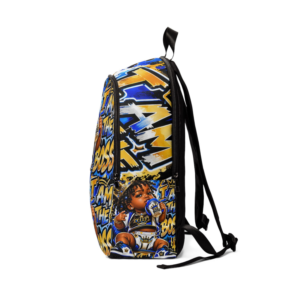 I Am The Boss Kids Backpack — Bold Graphic Fabric School Bag