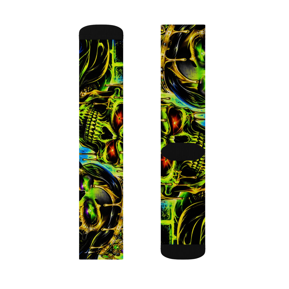 Neon Alien Abstract Sublimation Socks