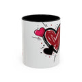 Hand-Drawn Hearts Accent Coffee Mug – Romantic Valentine’s Day Gift (11/15oz)