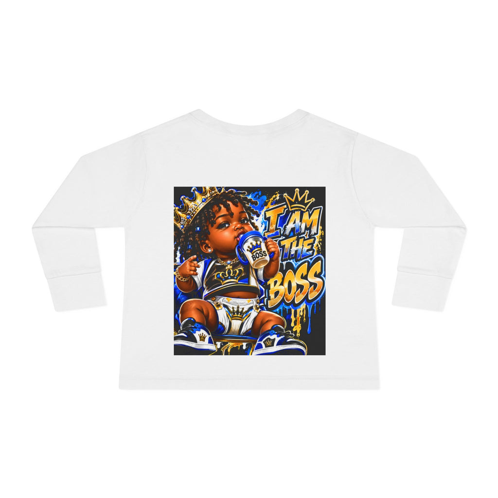 I Am The Boss Toddler Long Sleeve Tee — Cute Urban Baby Graphic Shirt