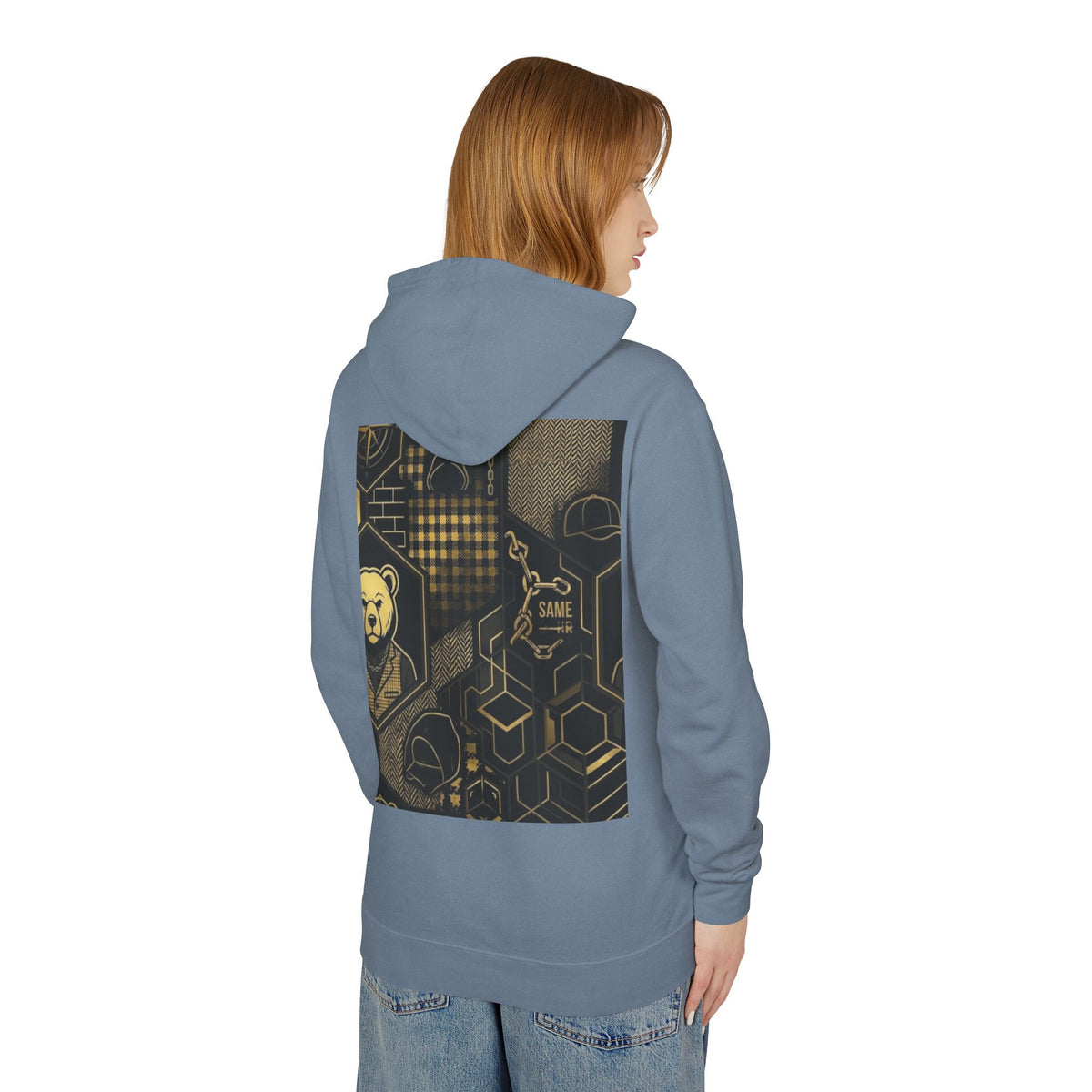 Geometric Bear Graphic Hoodie