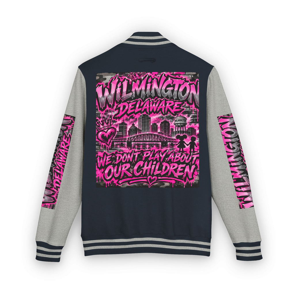 Wilmington Delaware Letterman Jacket — 'We Don't Play About Our Children' Varsity Coat