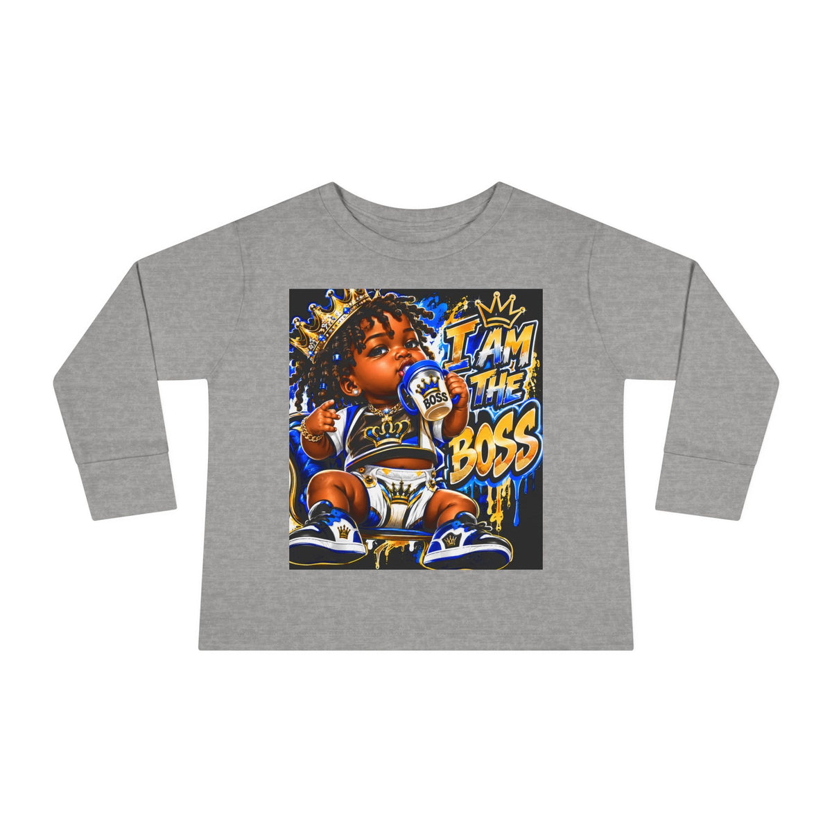 I Am The Boss Toddler Long Sleeve Tee — Cute Urban Baby Graphic Shirt