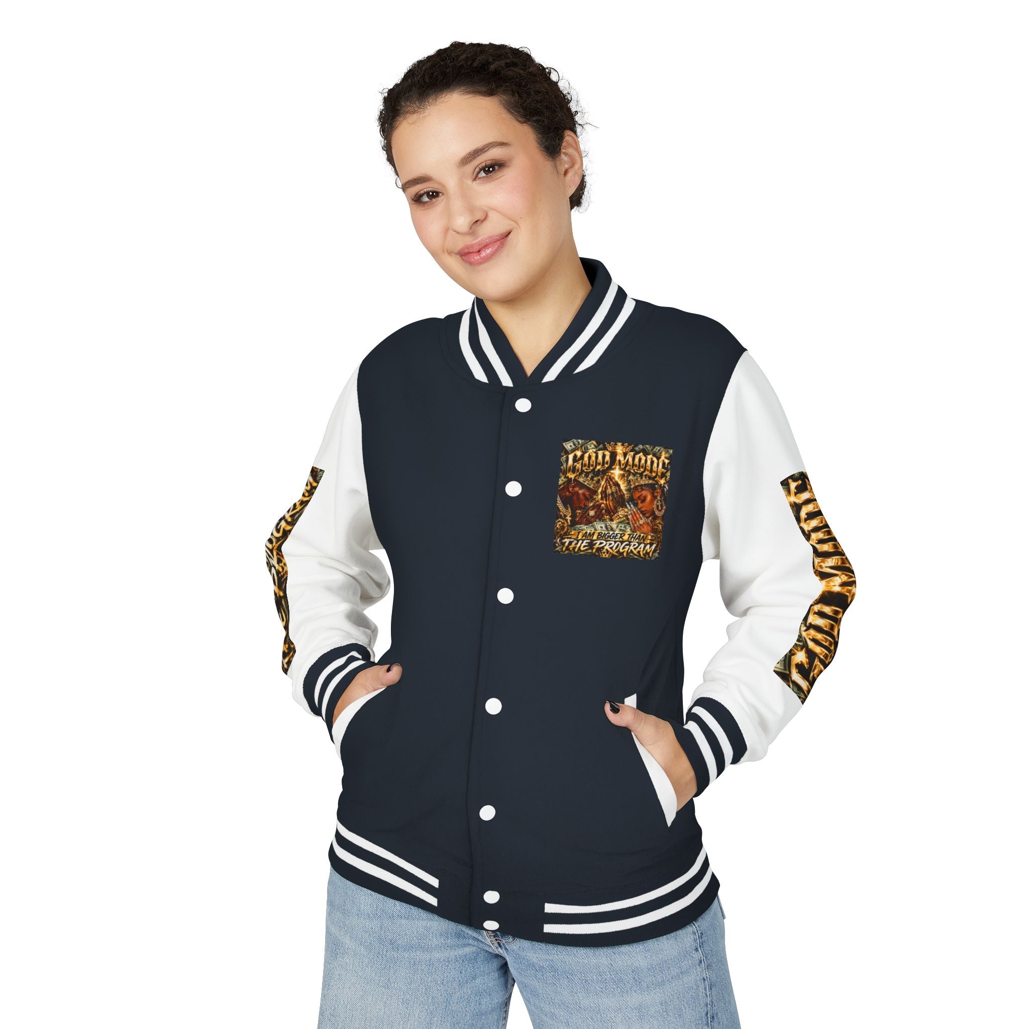 Letterman Jacket — 'I Am Bigger Than The Program' Graphic Varsity Jacket
