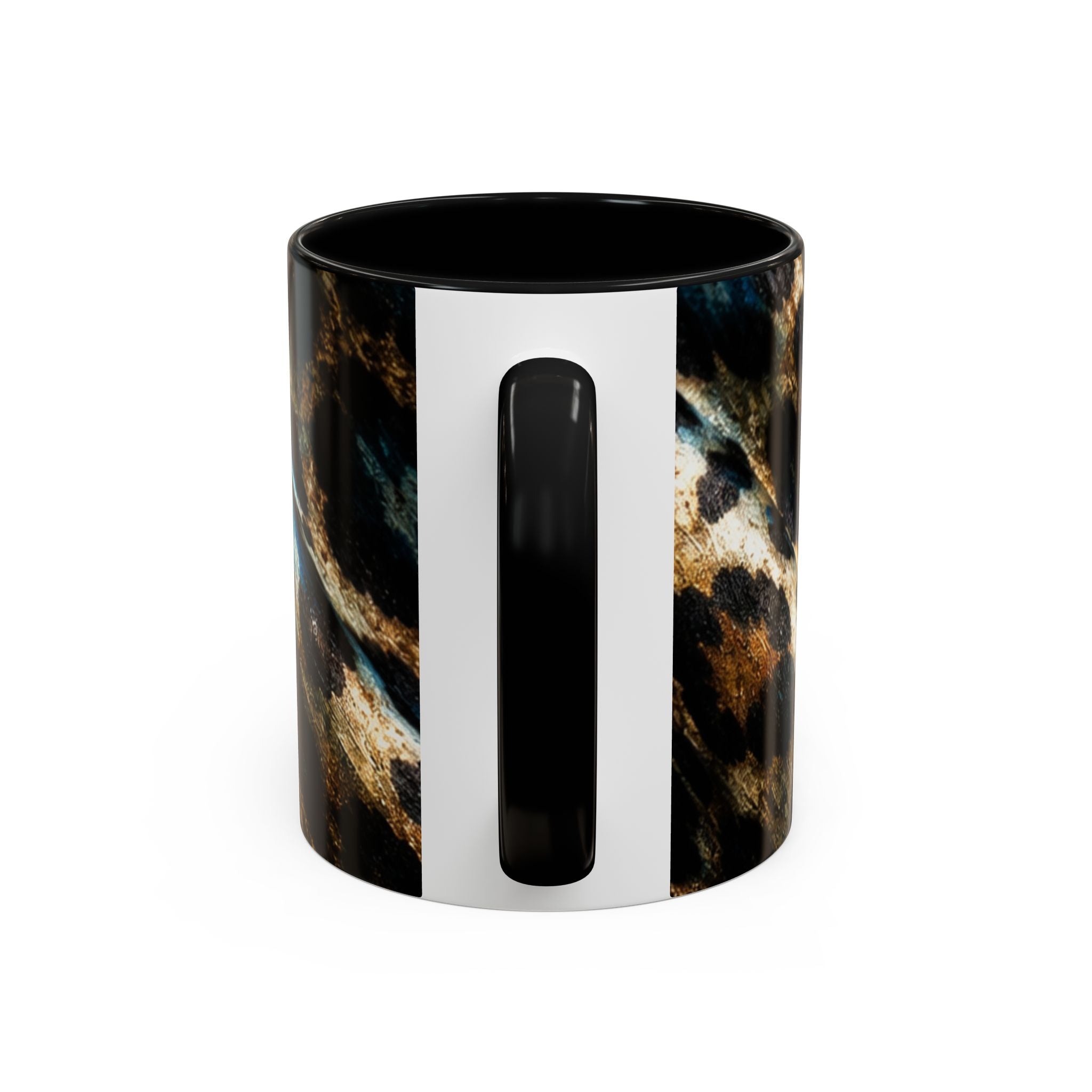 Teal Leopard Accent Coffee Mug — Bold Animal Print Ceramic Mug (11/15 oz)
