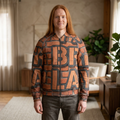 Brick Wall Graphic Women's Varsity Jacket — Retro Urban Lettering AOP