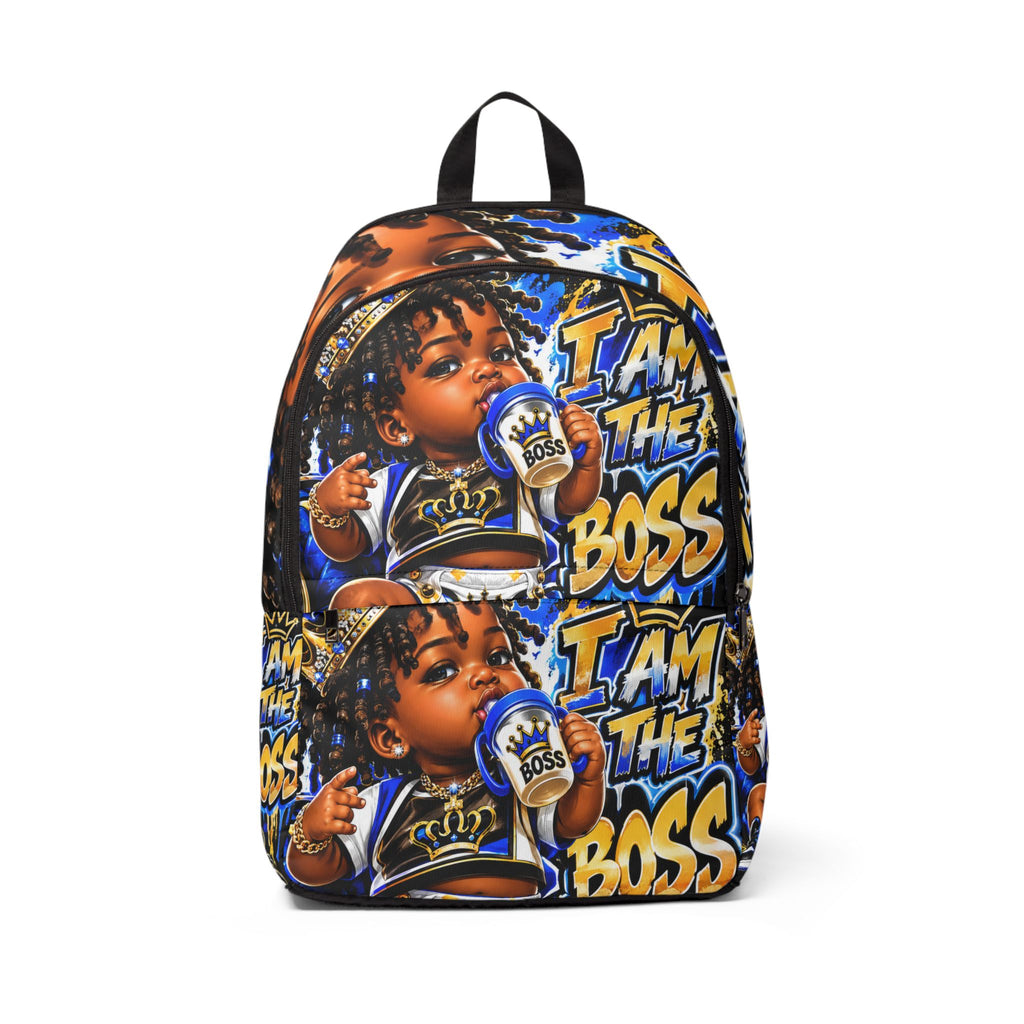 I Am The Boss Kids Backpack — Bold Graphic Fabric School Bag