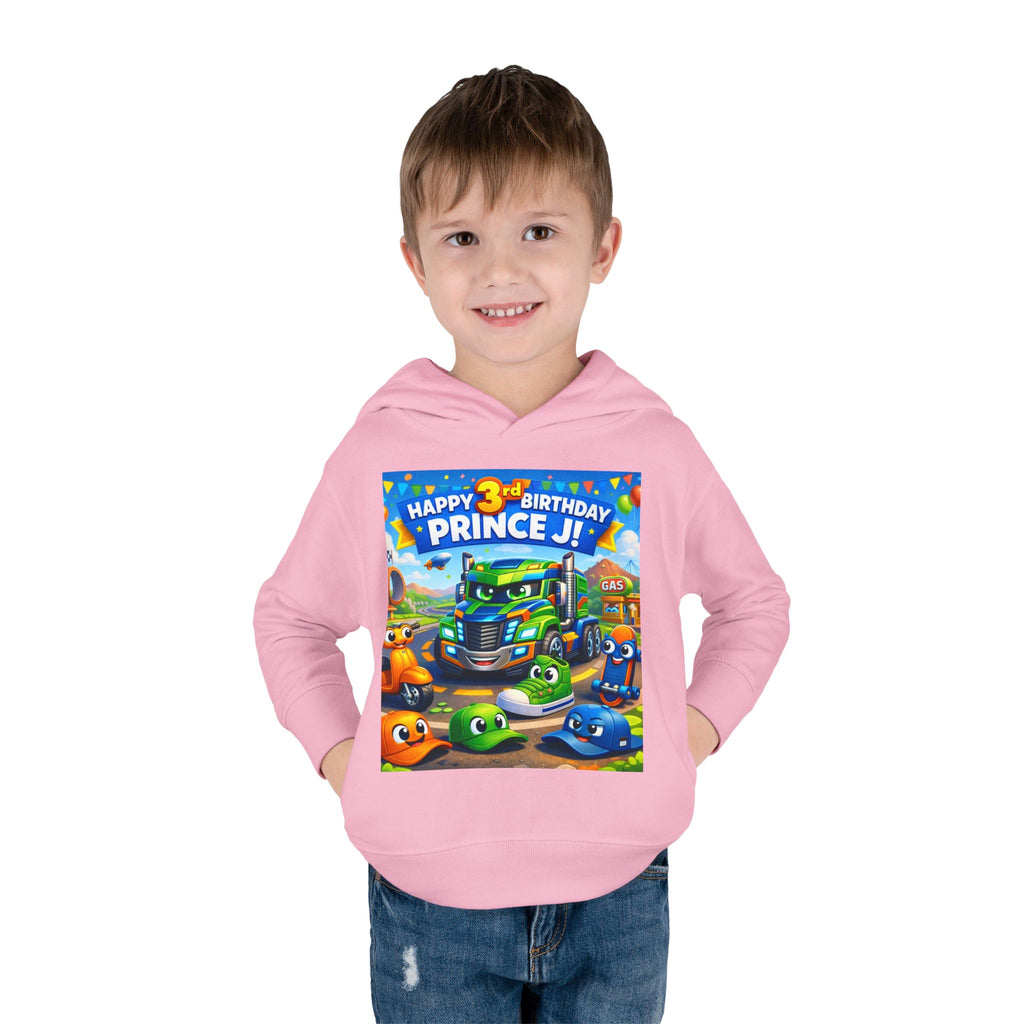 Toddler Hoodie — Colorful Birthday Truck & Candy Party Kids Pullover