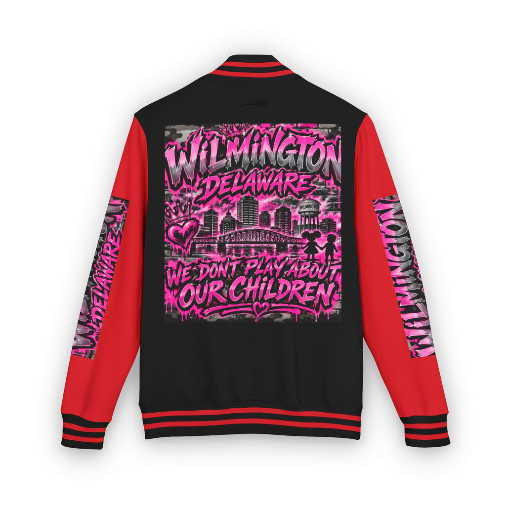 Wilmington Delaware Letterman Jacket — 'We Don't Play About Our Children' Varsity Coat