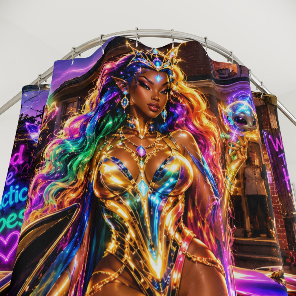 Cosmic Fantasy Goddess Shower Curtain