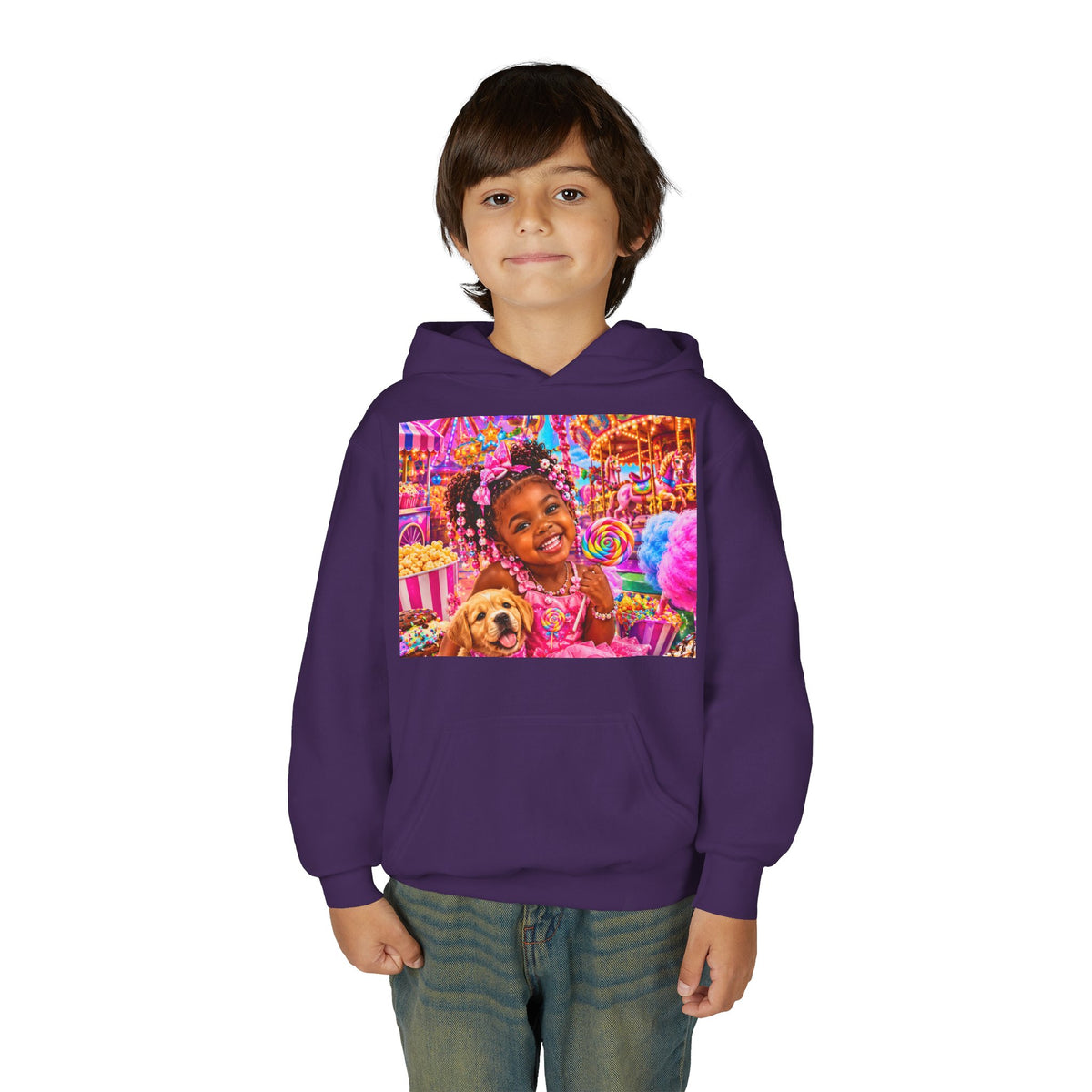 Youth Carnival Girl and Puppy Fairground Hoodie