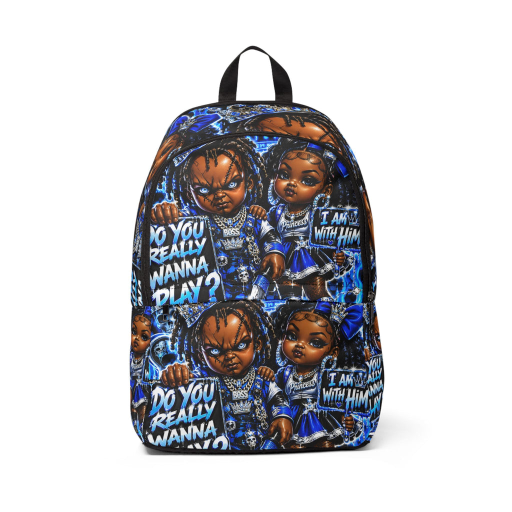 Blue Chucky Doll Horror Graphic Backpack – "Do You Really Wanna Play?"