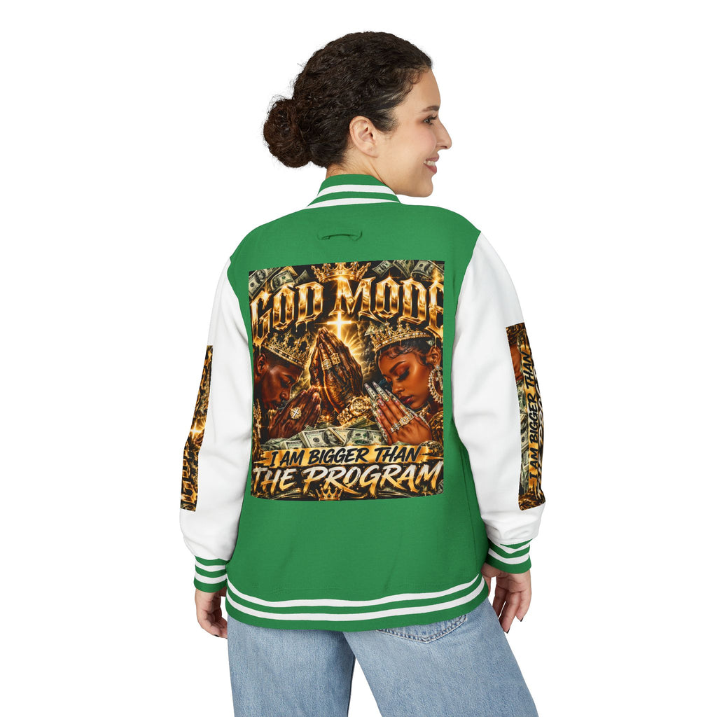 Letterman Jacket — 'I Am Bigger Than The Program' Graphic Varsity Jacket
