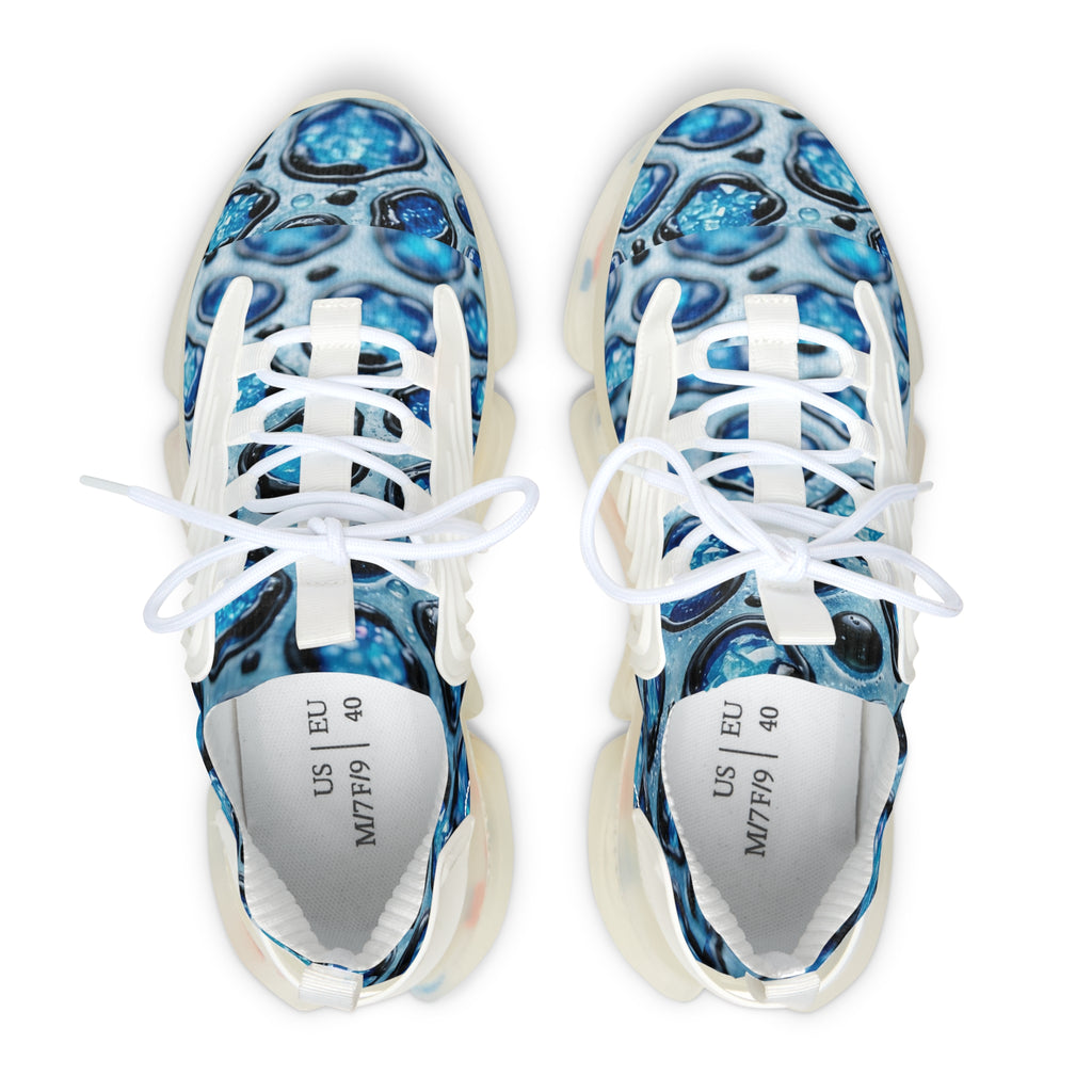 Women's Blue Marble Mesh Sneakers