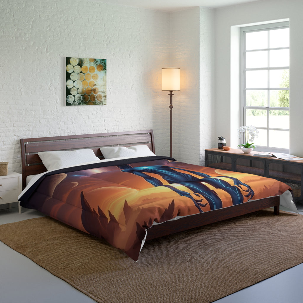 Alien Sunrise Comforter — Sci‑Fi Extraterrestrial Bedding