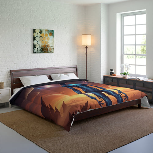 Alien Sunrise Comforter — Sci‑Fi Extraterrestrial Bedding