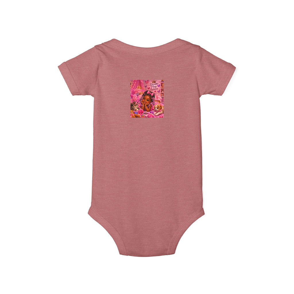 Pink Floral Baby Onesie – Cute Nursery Art Infant Jersey One Piece